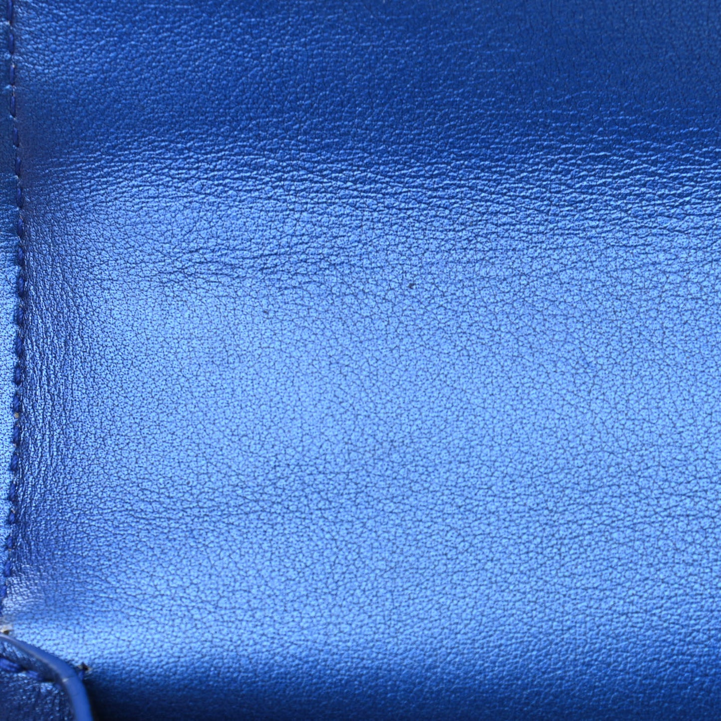 Metallic Calfskin Monogram Sunset Chain Wallet Blue