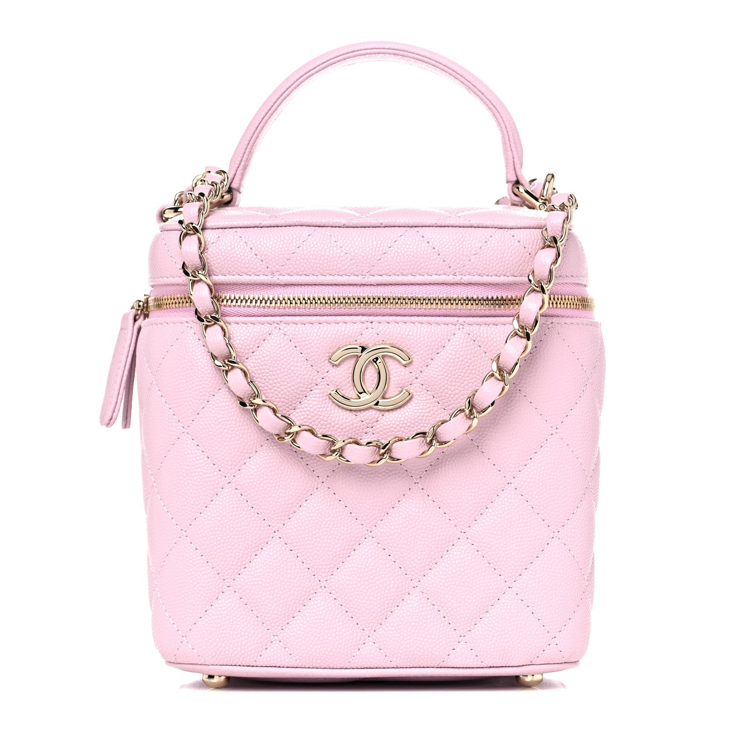 Chanel Caviar Quilted Small Top Handle Vanity Case With Chain Light Pink 1 of 10