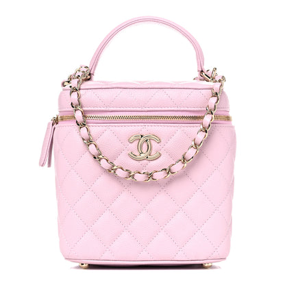 Chanel Caviar Quilted Small Top Handle Vanity Case With Chain Light Pink 1 of 10