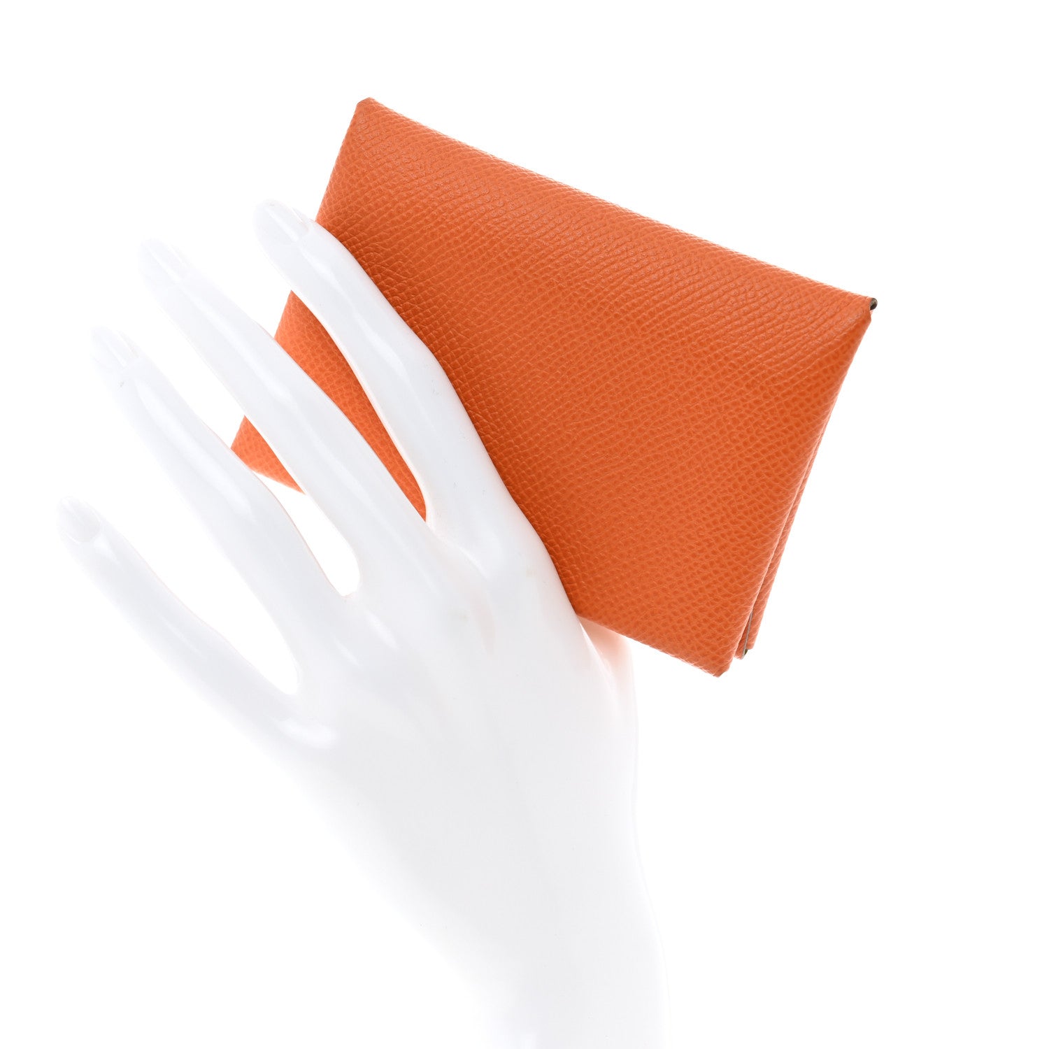 Hermes Epsom Calvi Duo Card Case Orange Lime 2 of 9