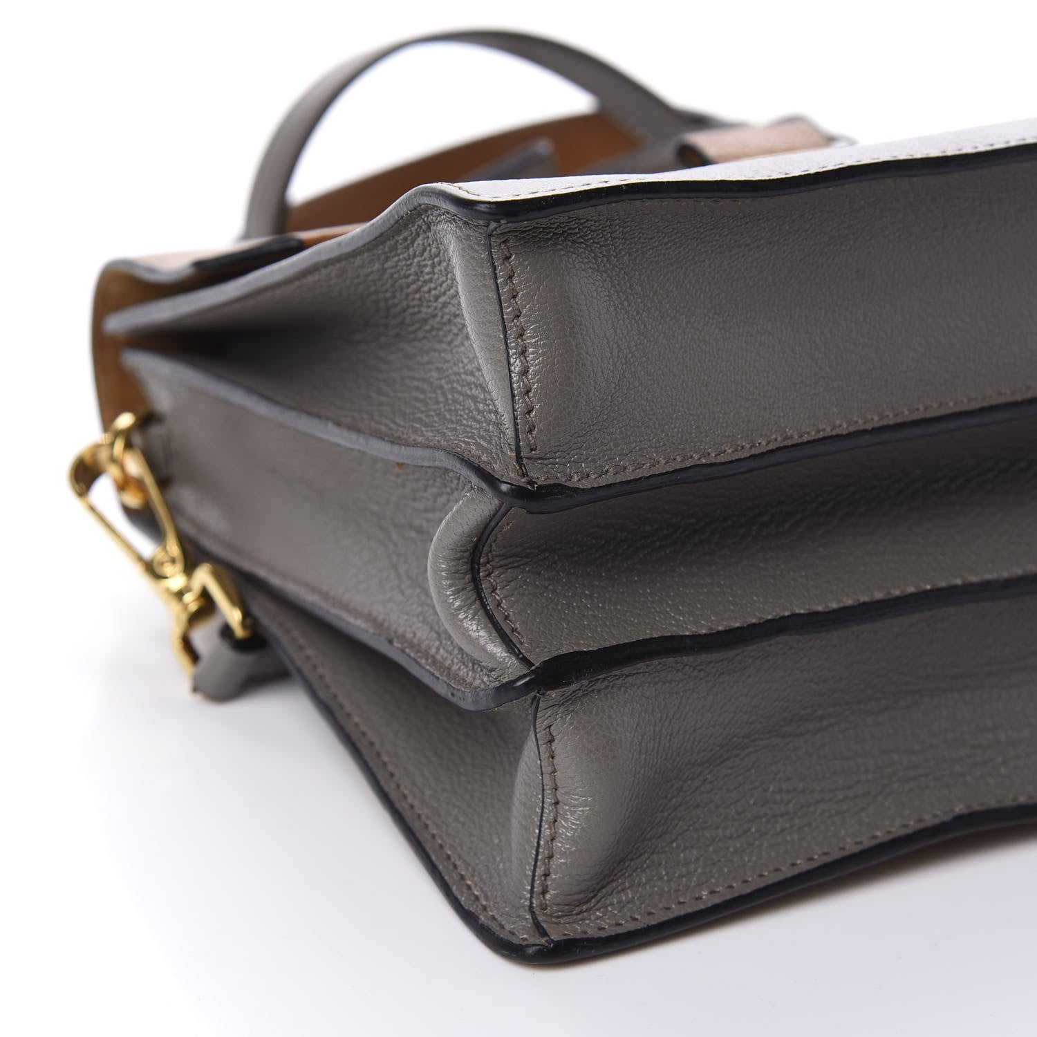 Miu Miu Goatskin Bandoliera Madras Bi-Color Shoulder Bag Grey and Brown 6 of 9