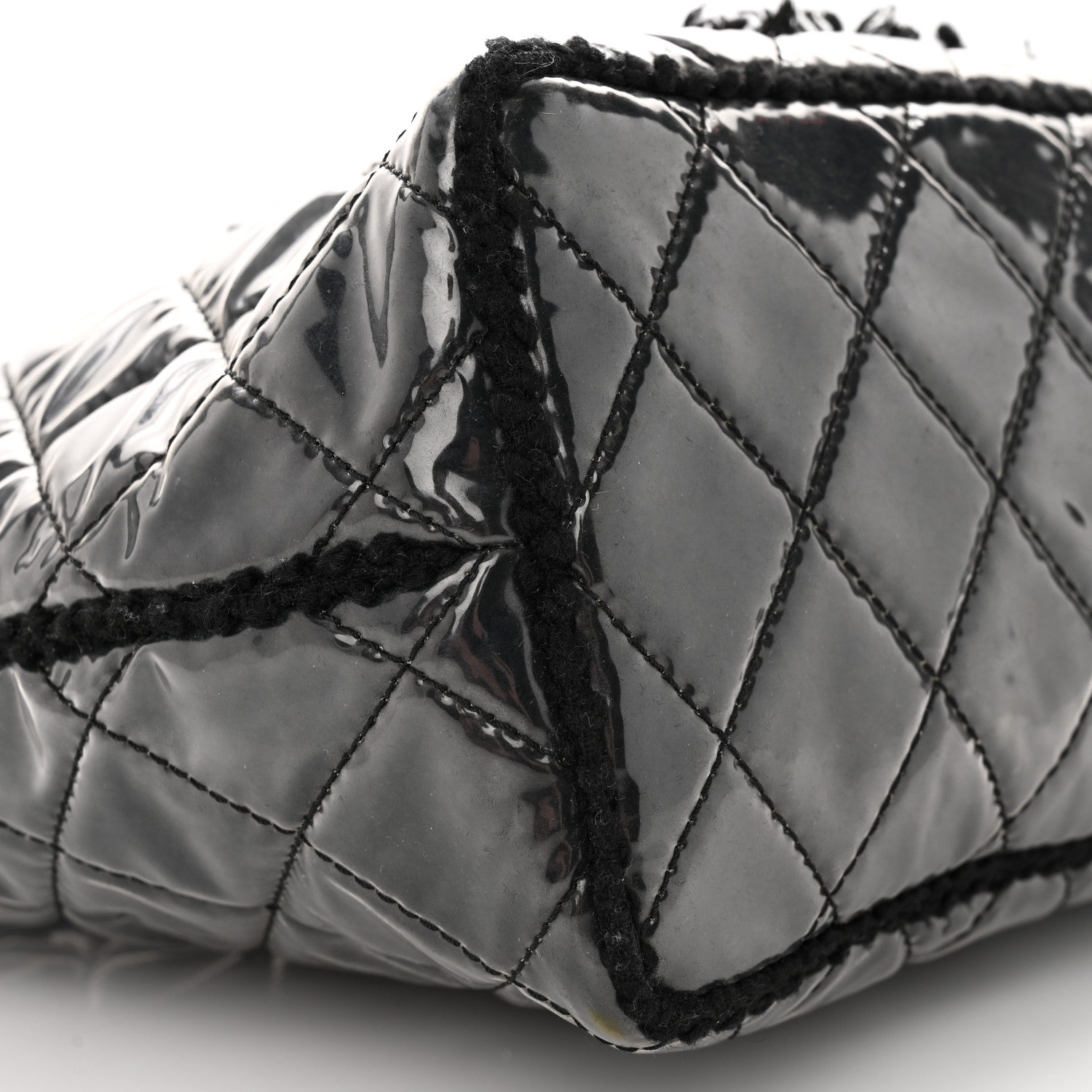 Chanel Vinyl Quilted Funny Tweed Tote Black 9 of 13