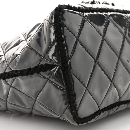 Chanel Vinyl Quilted Funny Tweed Tote Black 9 of 13
