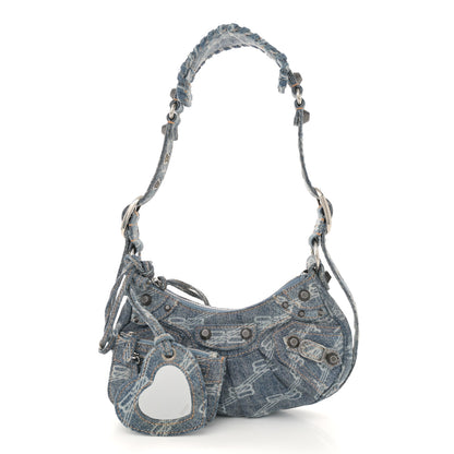 Balenciaga Denim BB Monogram Le Cagole Shoulder Bag XS Blue 2 of 12