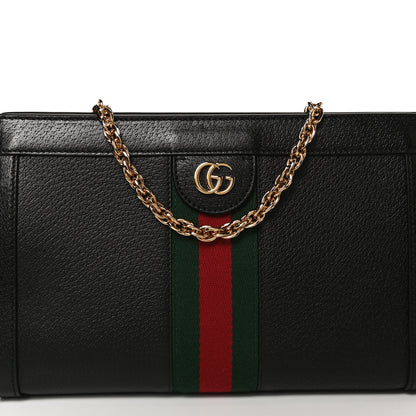 Gucci Calfskin GG Web Small Ophidia Chain Shoulder Bag Black 9 of 11