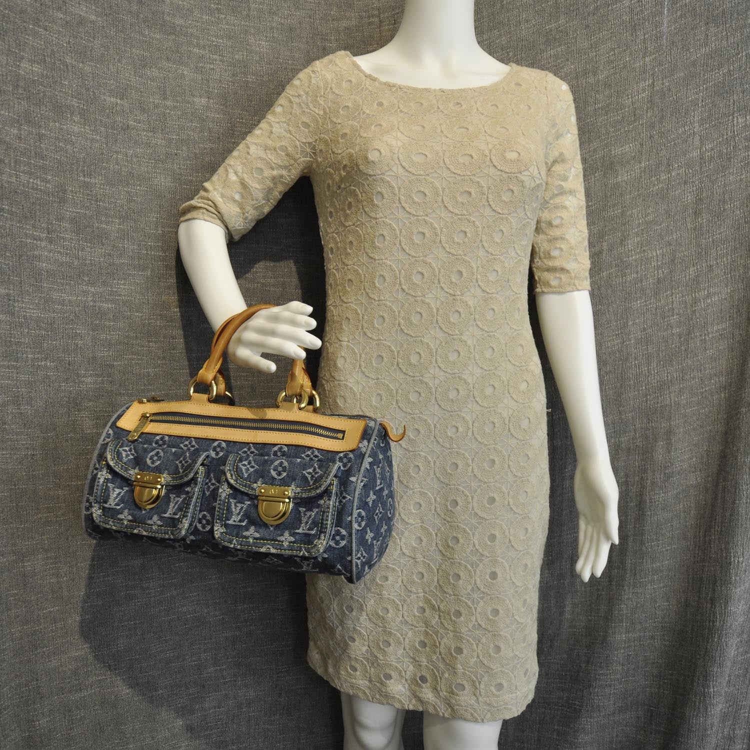 Louis Vuitton Monogram Denim Neo Speedy Blue 2 of 9