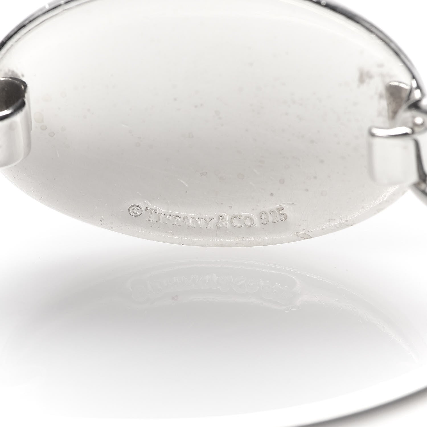 Tiffany Sterling Silver Oval ID Tag Wire Cuff Bangle Bracelet 4 of 5