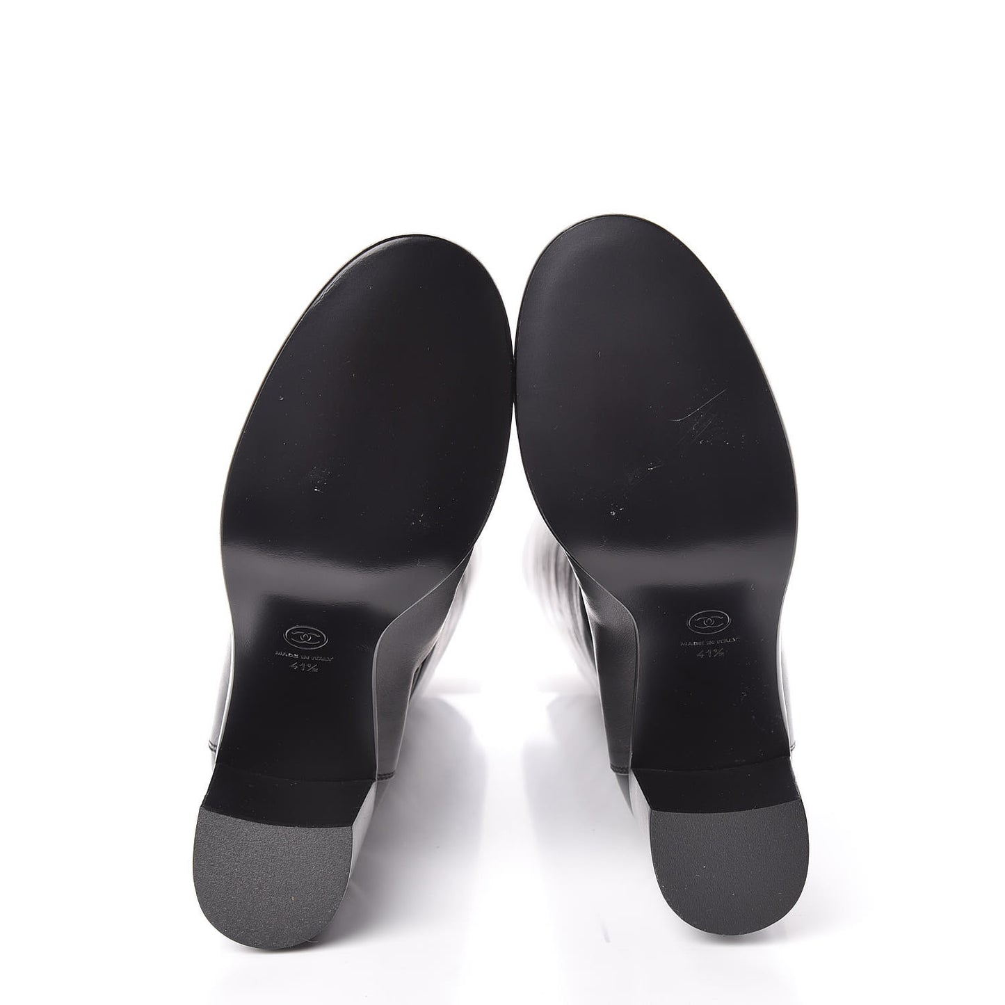 Calfskin Tall CC Boots 41.5 Black