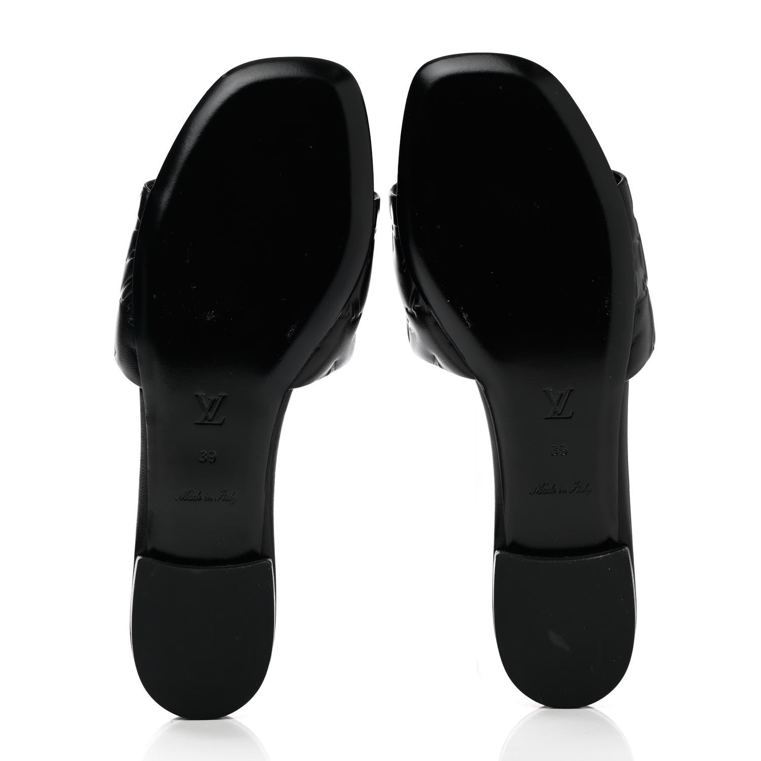 Louis Vuitton Lambskin Embossed Monogram Revival Flat Mules 39 Black 5 of 9