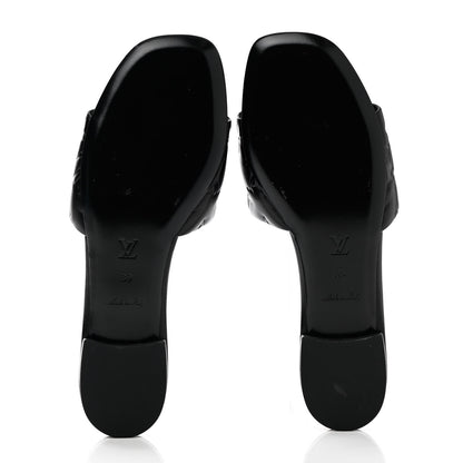 Louis Vuitton Lambskin Embossed Monogram Revival Flat Mules 39 Black 5 of 9
