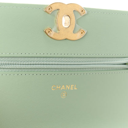 Chanel Lambskin Quilted Chanel 19 Wallet On Chain WOC Light Green 6 of 12