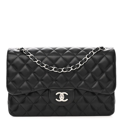 Chanel Lambskin Quilted Jumbo Double Flap Black 1 of 14