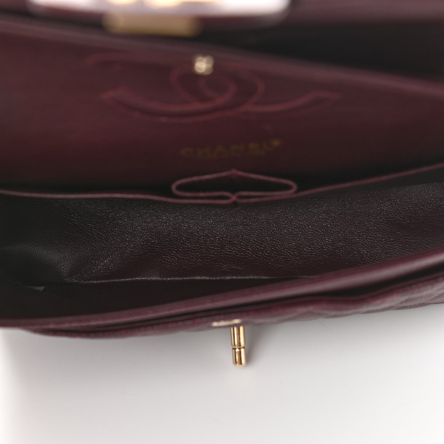Caviar Quilted Medium Double Flap Burgundy