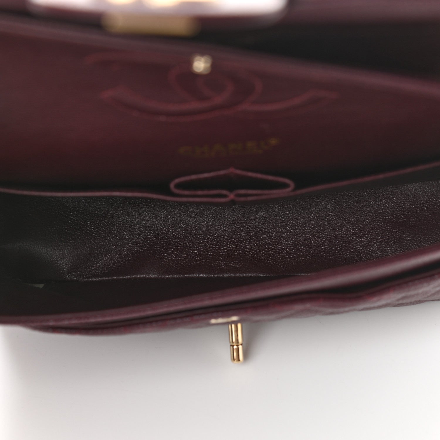 Chanel Caviar Quilted Medium Double Flap Burgundy 4 of 9