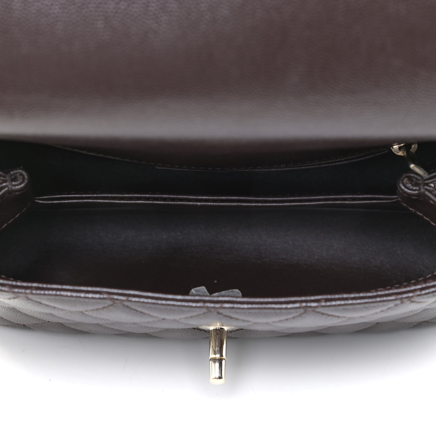 Chanel Caviar Quilted Mini Coco Handle Flap Dark Brown 7 of 11