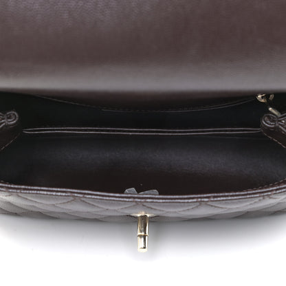 Chanel Caviar Quilted Mini Coco Handle Flap Dark Brown 7 of 11