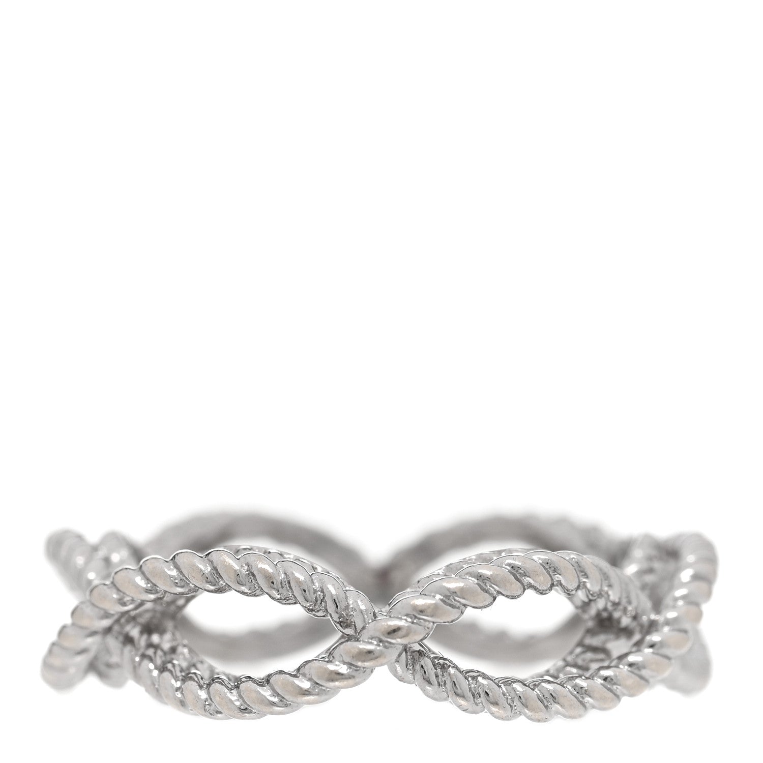 Roberto Coin 18K White Gold New Barocco One Row Braided Ring 50 5.5 3 of 4