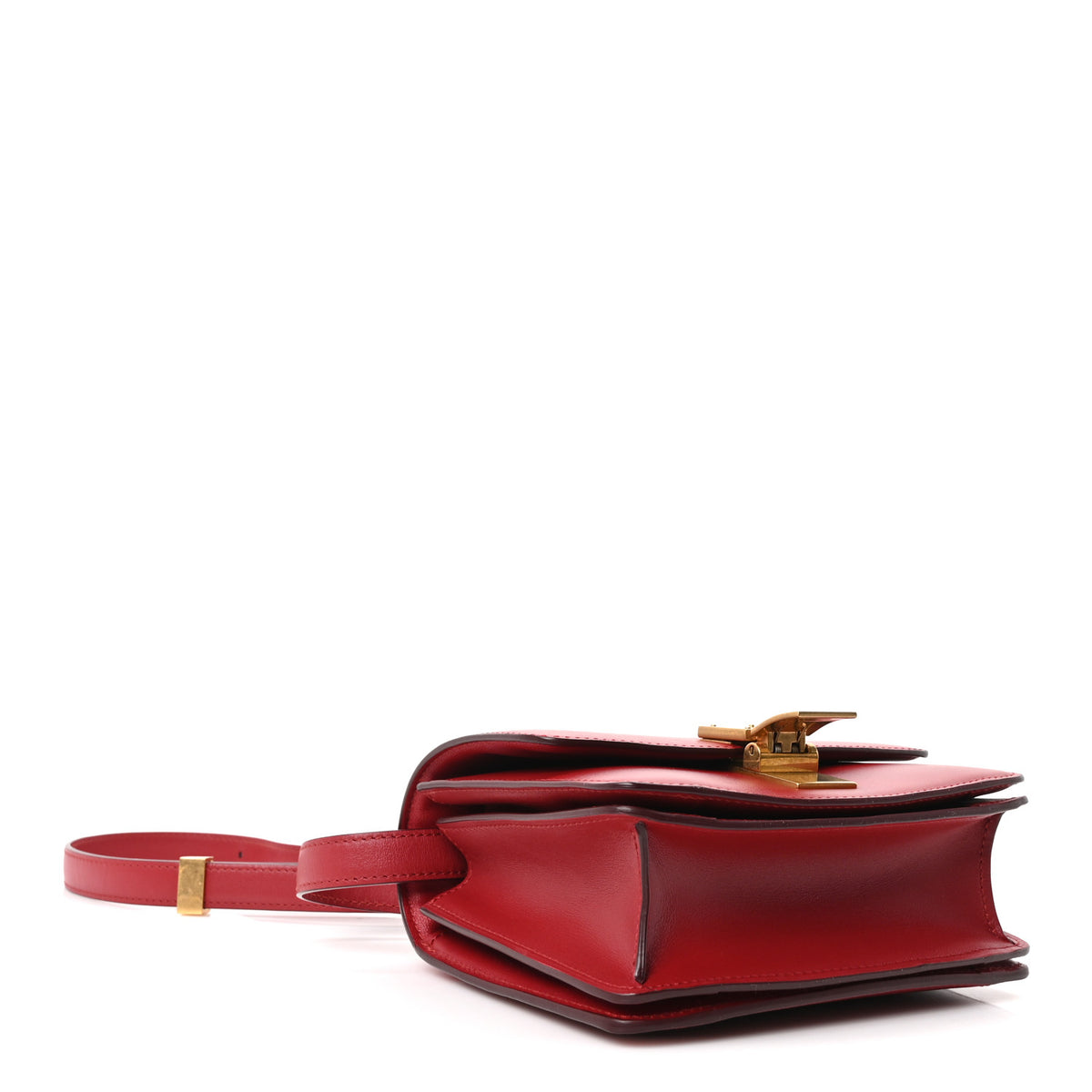 Celine Smooth Calfskin Small Classic Box Flap Bag Red 3 of 9