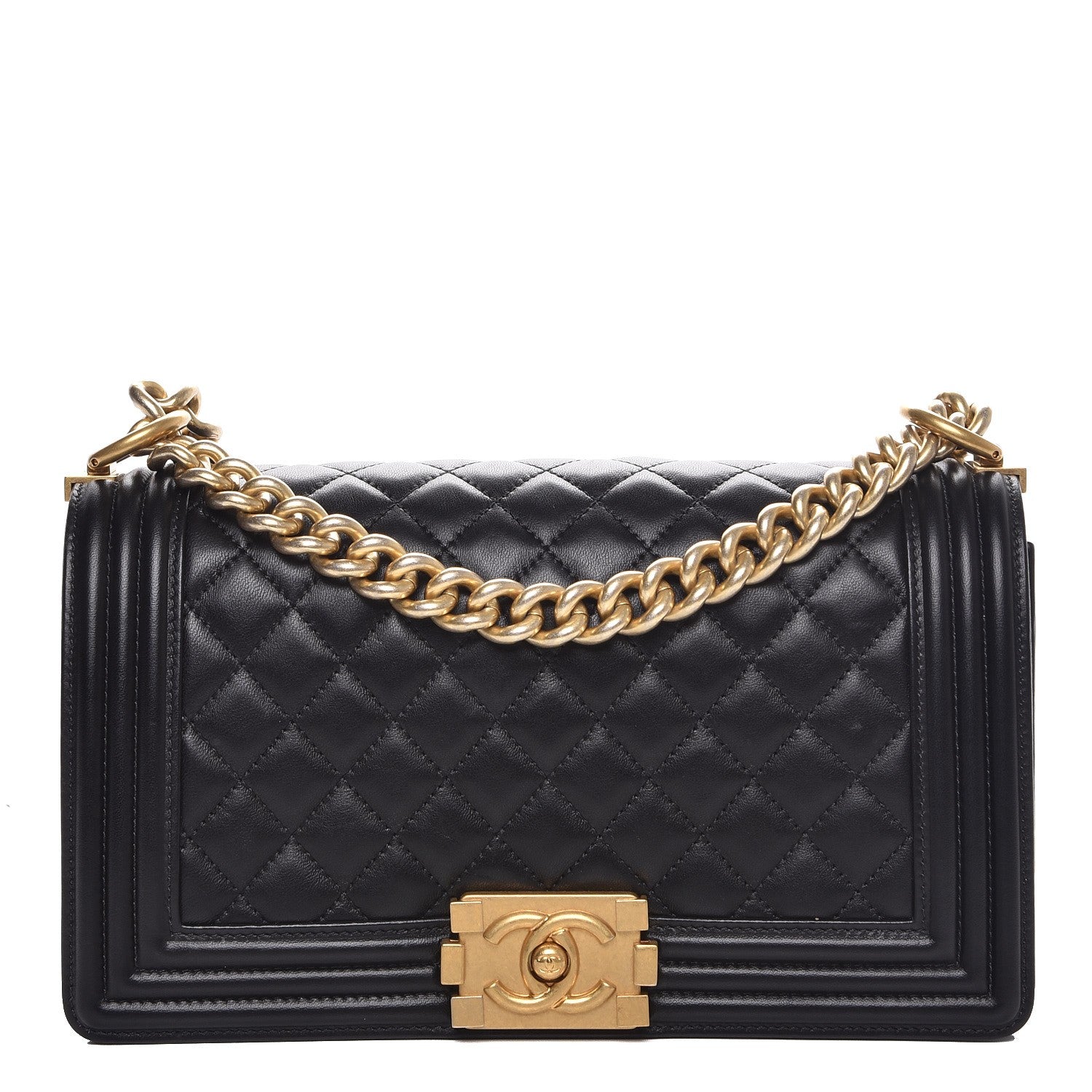 Chanel Lambskin Quilted Medium Boy Flap Black 1 of 11