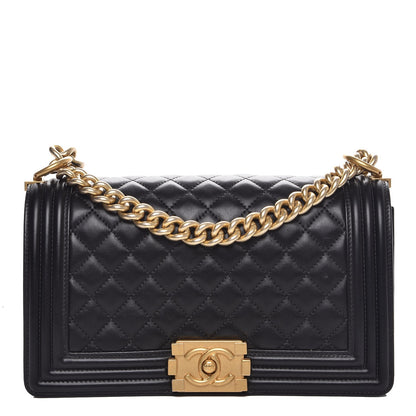 Chanel Lambskin Quilted Medium Boy Flap Black 1 of 11