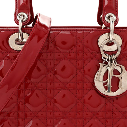 Christian Dior Patent Cannage Medium Lady Dior Red 8 of 13