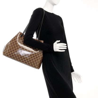 Gucci Crystal Monogram Gifford Shopping Tote Brown 2 of 7