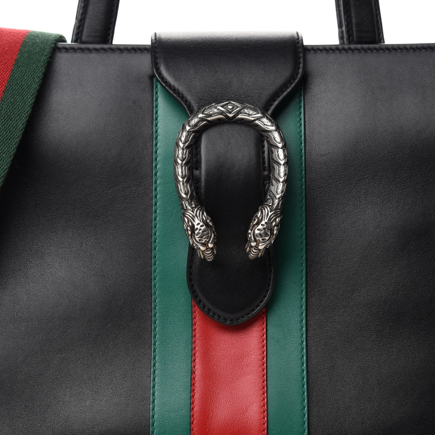 Calfskin Web Medium Dionysus Tote Bag Black