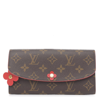 Louis Vuitton Monogram Bloom Flower Emilie Wallet Rouge 1 of 7