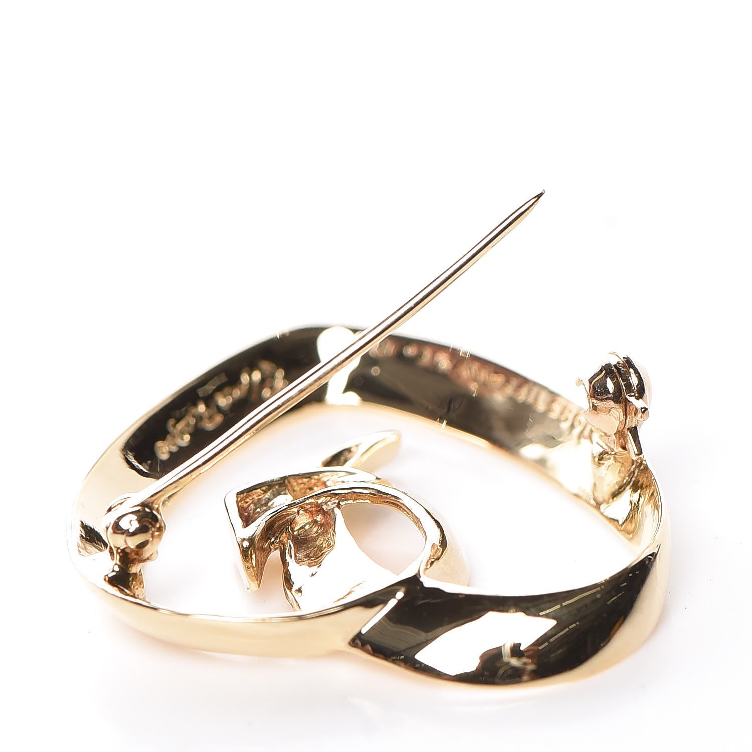 Tiffany 18K Yellow Gold Diamond Paloma Picasso Heart Pin Brooch 6 of 6