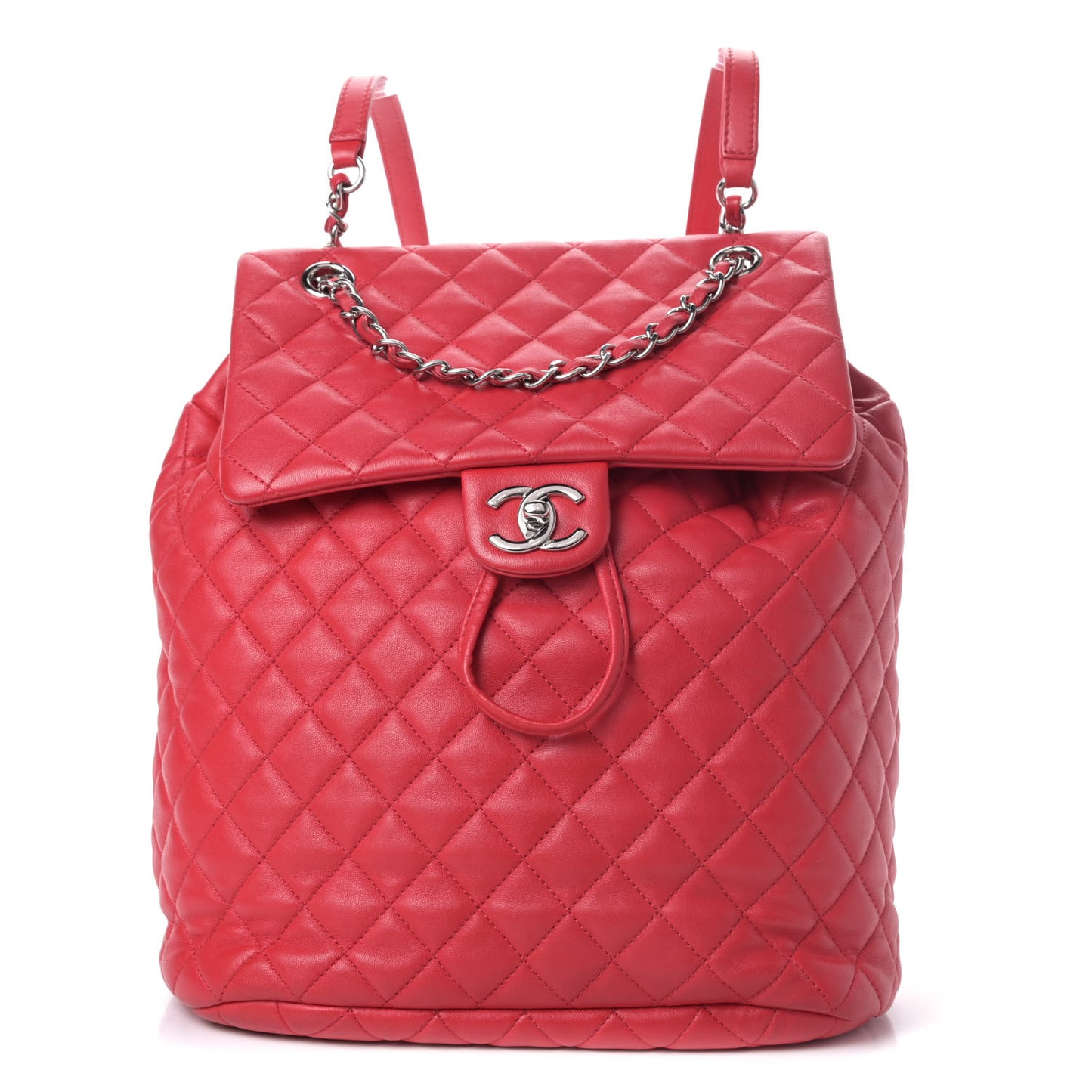 Lambskin Quilted Large Urban Spirit Backpack Red