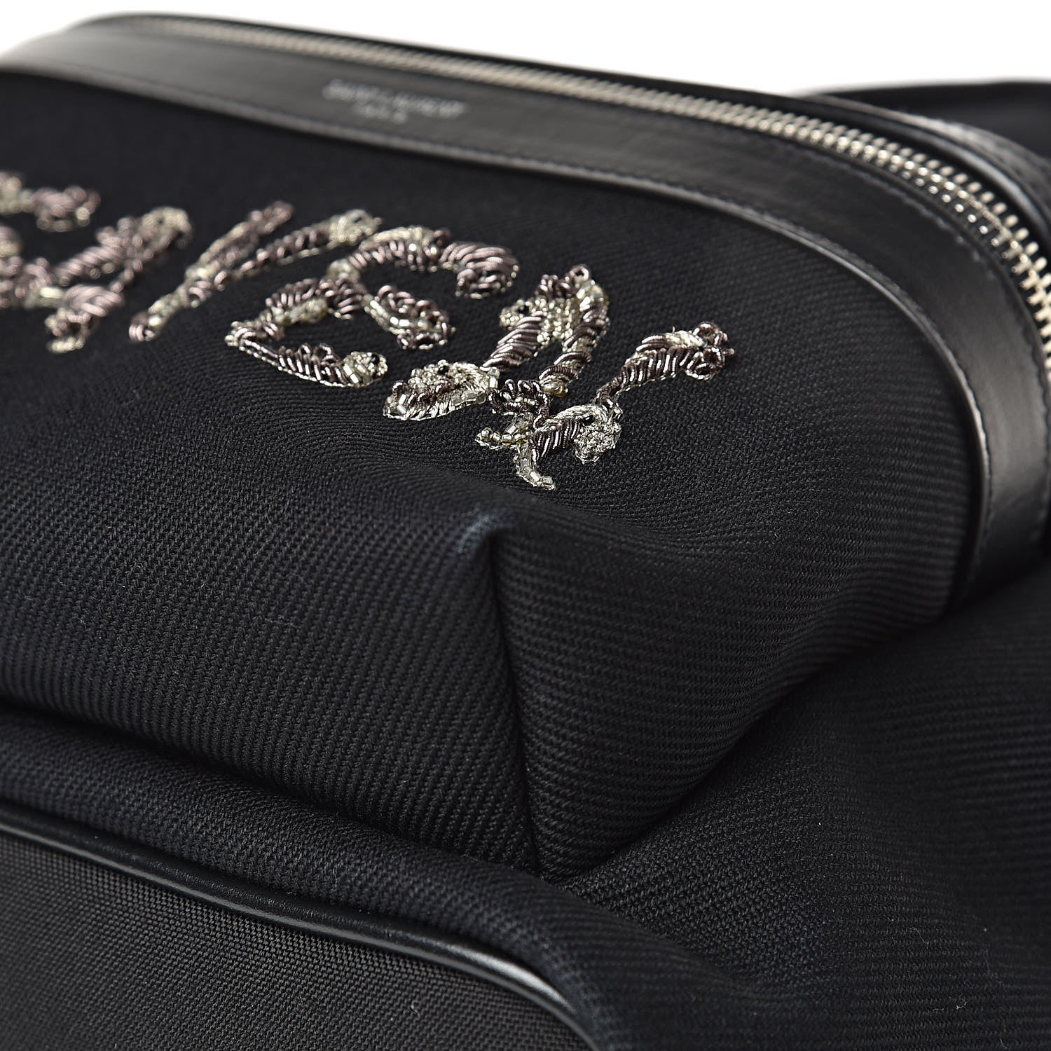 Saint Laurent Canvas Signature Heaven Embroidered Mini City Backpack Black 11 of 12