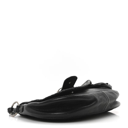 Christian Dior Pebbled Calfkskin Braided Medium Gaucho Double Saddle Bag Black 4 of 10