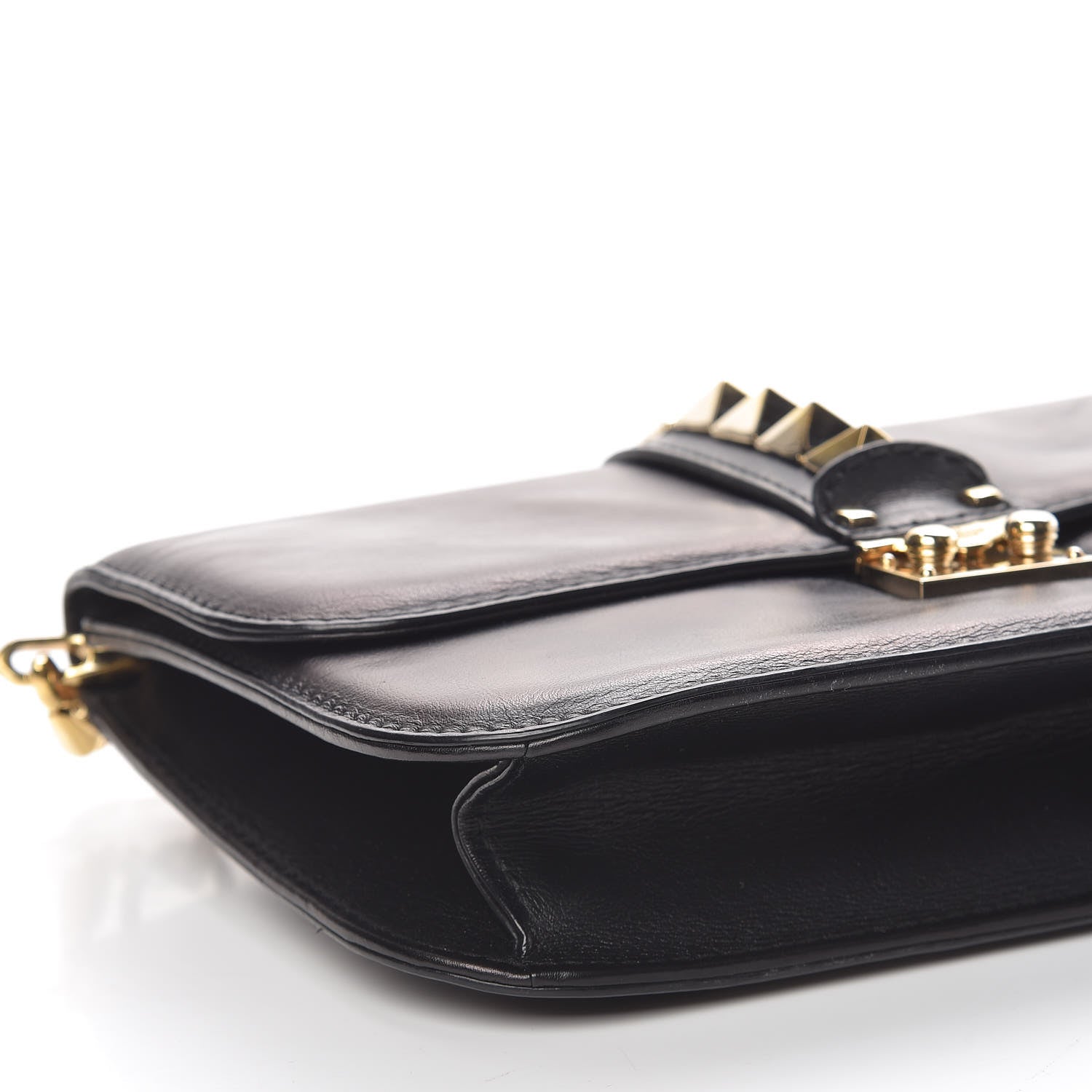 Valentino Garavani Vitello Medium Glam Lock Rockstud Flap Black 7 of 19