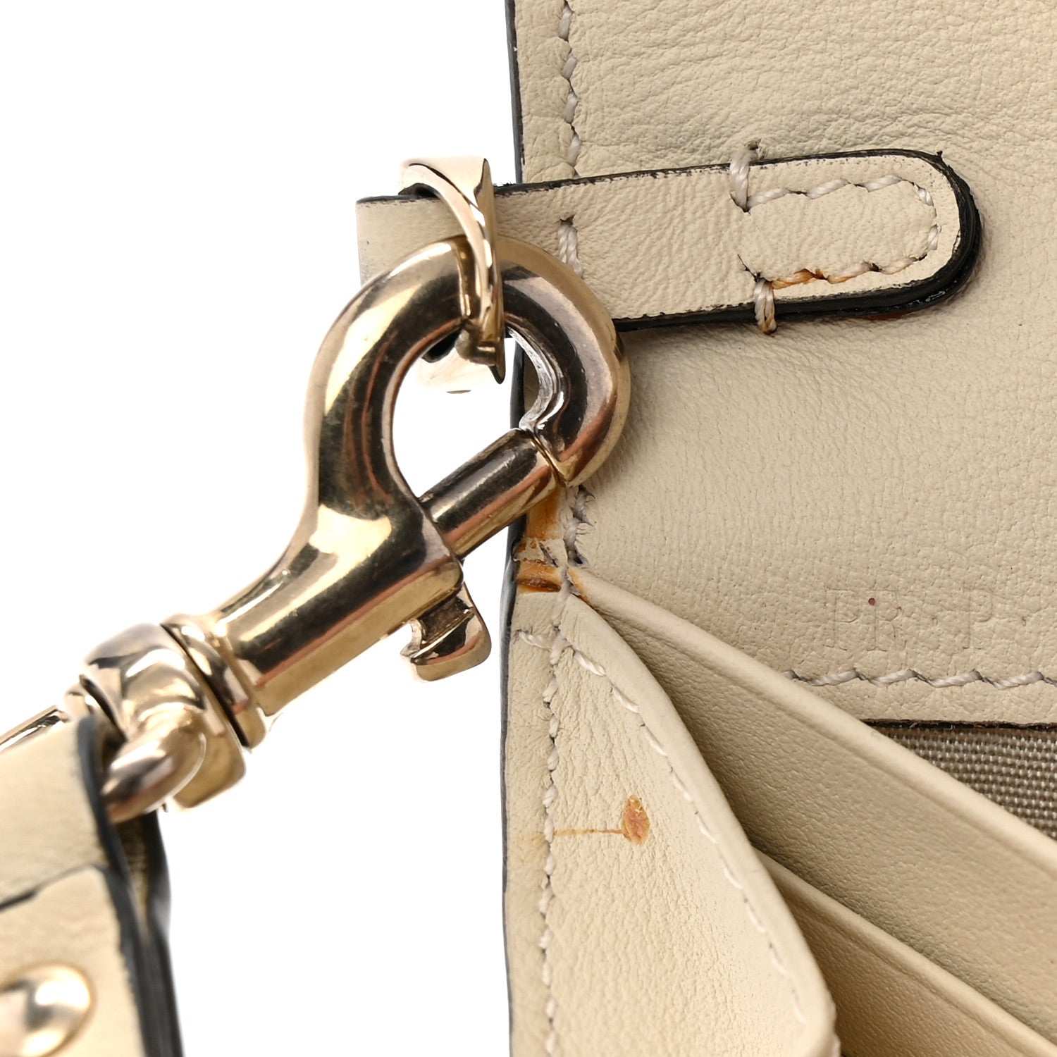Valentino Garavani Calfskin Rockstud Wristlet Travel Wallet Light Ivory 7 of 10