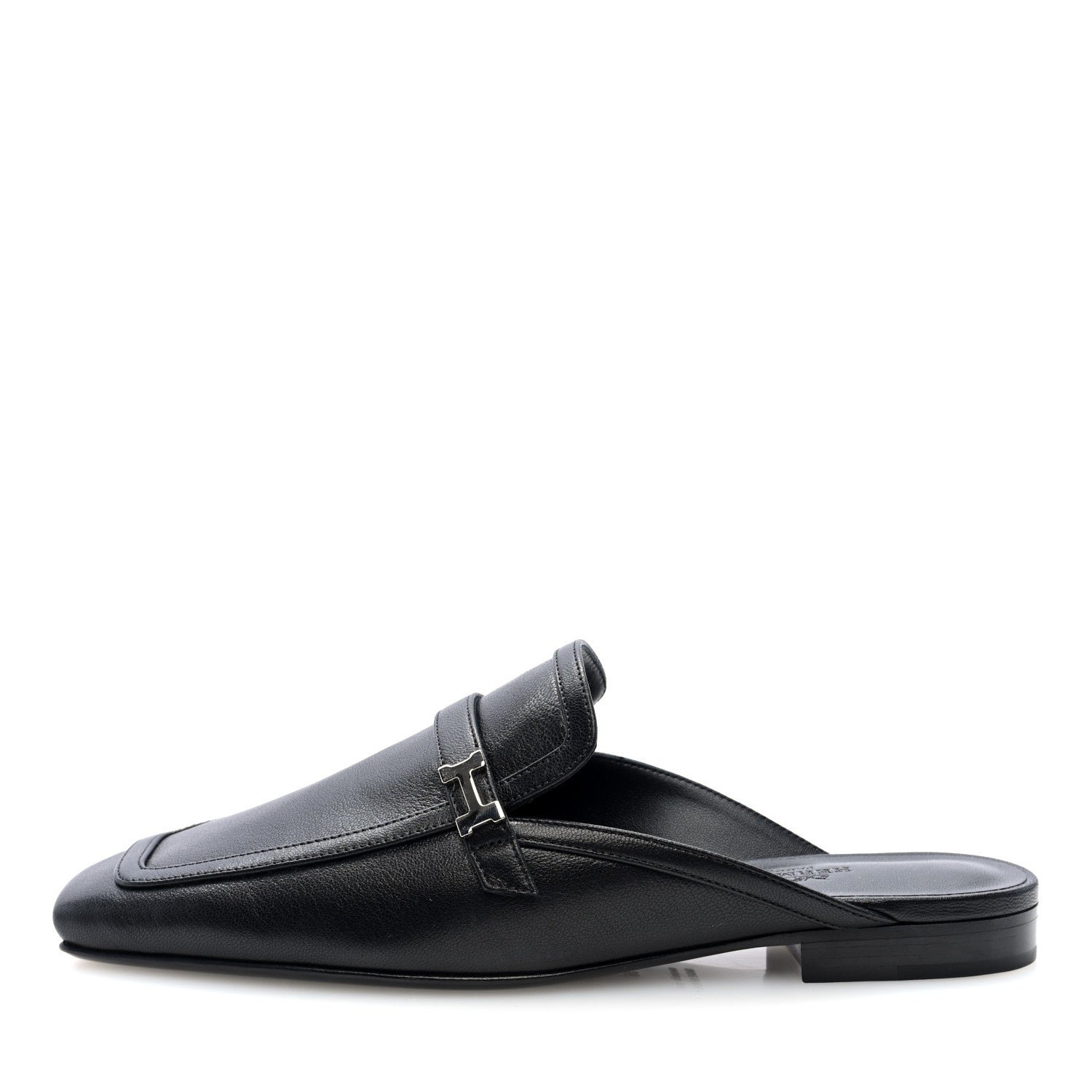 Hermes Goatskin Groupie Mules 38 Black 1 of 10