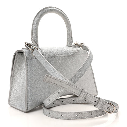 Balenciaga Sparkling Fabric Hourglass Top Handle Bag XS Silver 3 of 10