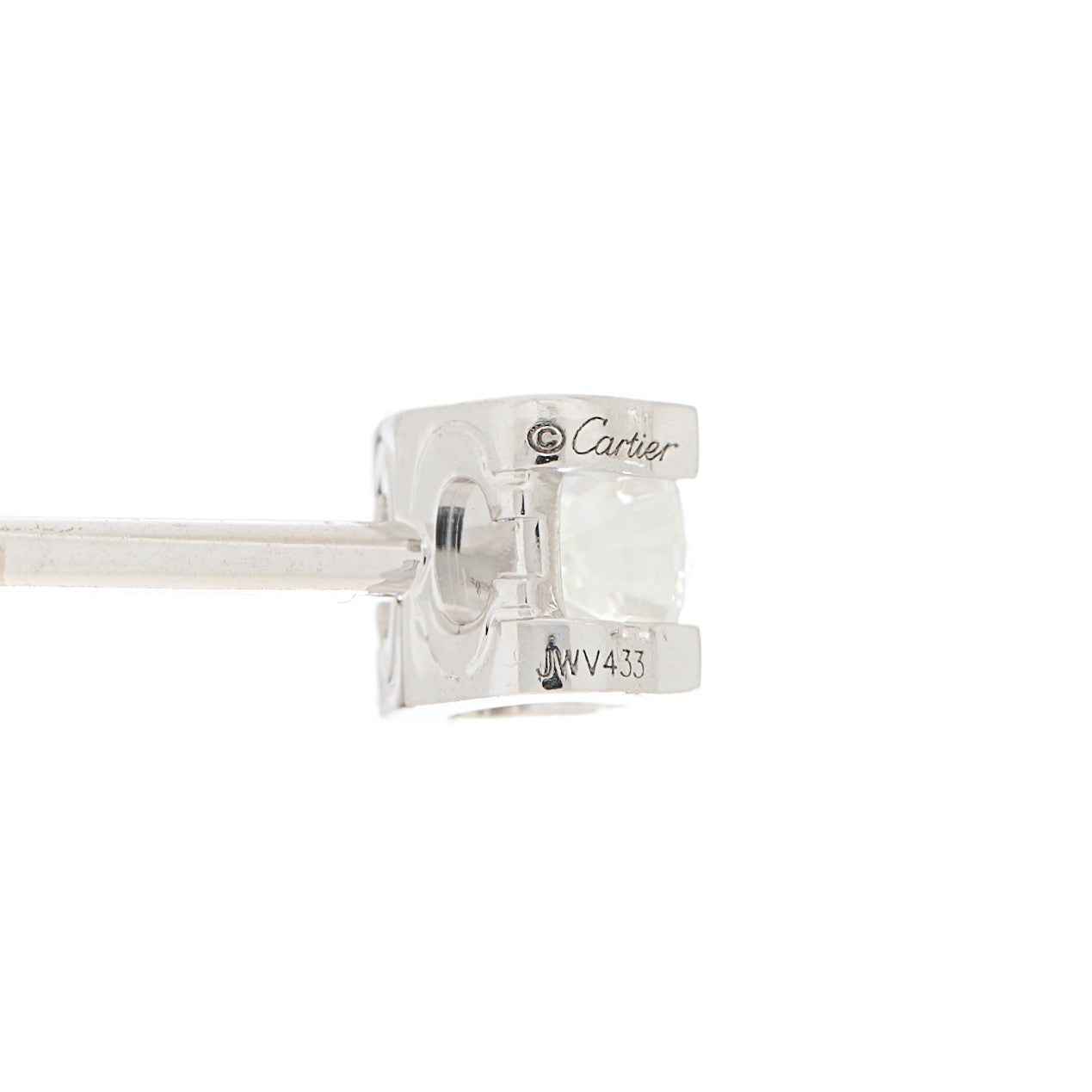 18K White Gold Diamond .48ctw C De Cartier Earrings