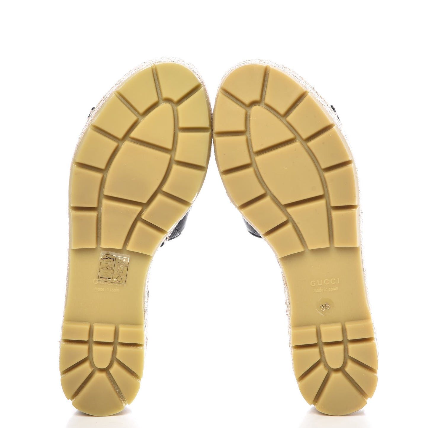 Nappa Matelasse GG Marmont Platform Espadrille Slide Sandals 36 Black
