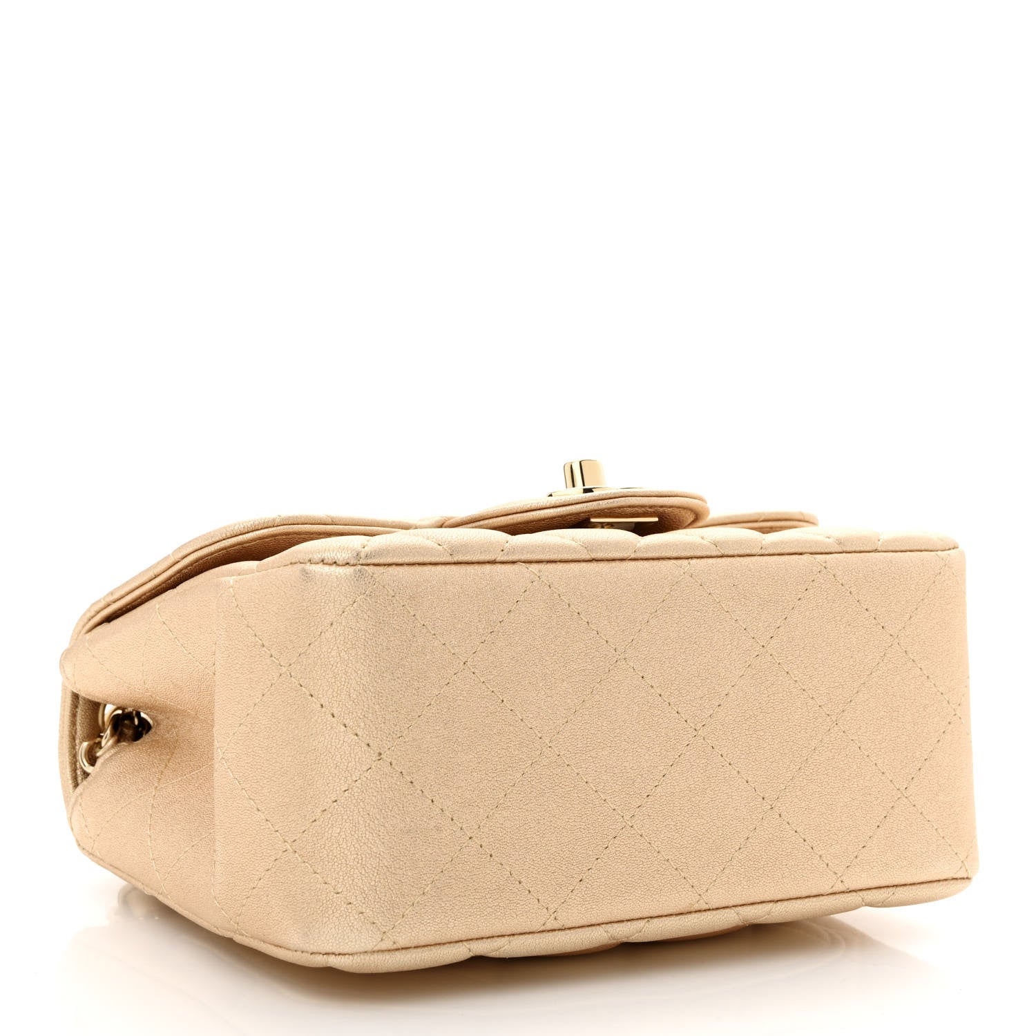 Chanel Metallic Lambskin Quilted Mini Square Flap Gold 4 of 10