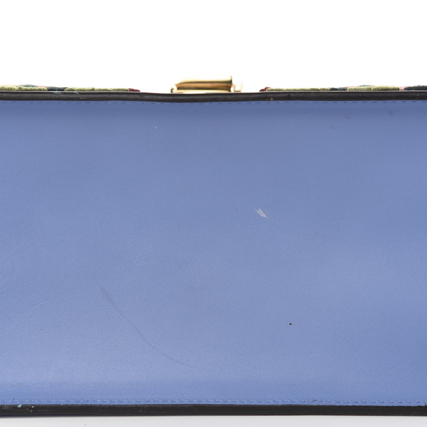 Calfskin Embroidered Medium Sylvie Top Handle Bag Clear Sky Blue