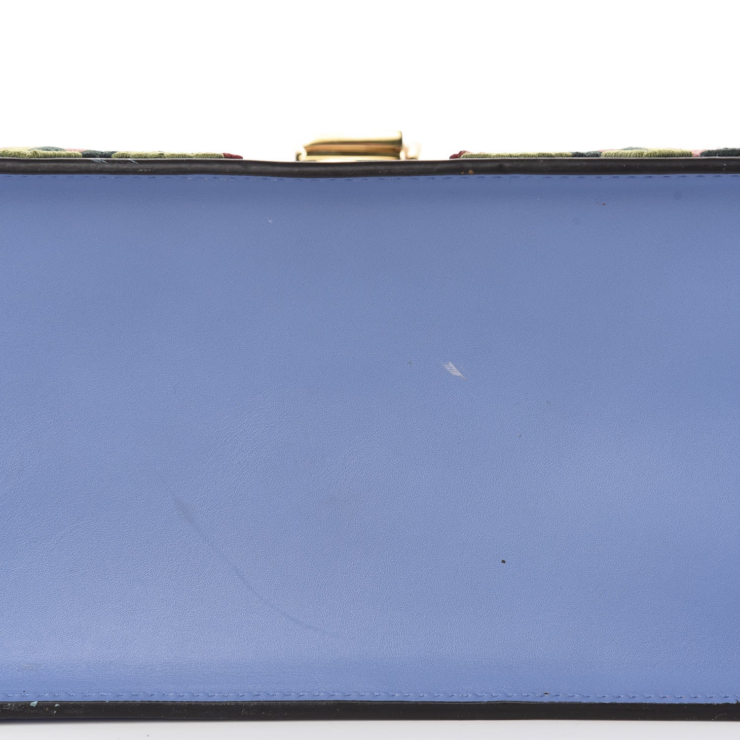 Gucci Calfskin Embroidered Medium Sylvie Top Handle Bag Clear Sky Blue 15 of 16