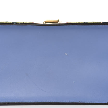 Gucci Calfskin Embroidered Medium Sylvie Top Handle Bag Clear Sky Blue 15 of 16