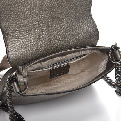 Gucci Metallic Pebbled Calfskin Small Soho Flap Crossbody Sasso 5 of 7