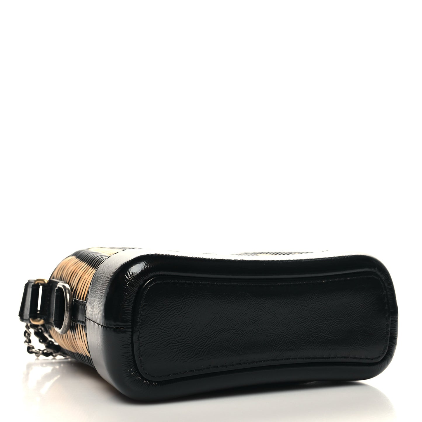 Rattan Calfskin Small Gabrielle Hobo Beige Black