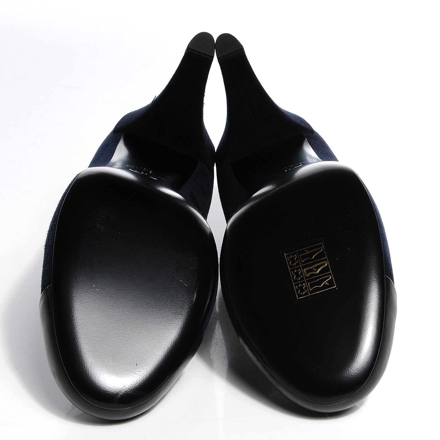 Chanel Suede CC Cap Toe Pumps 39 Navy Black 5 of 7