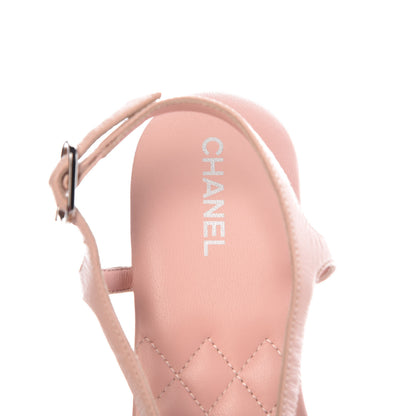 Chanel Lambskin Crystal Baguette CC Thong Sandals 36.5 Pink 7 of 8