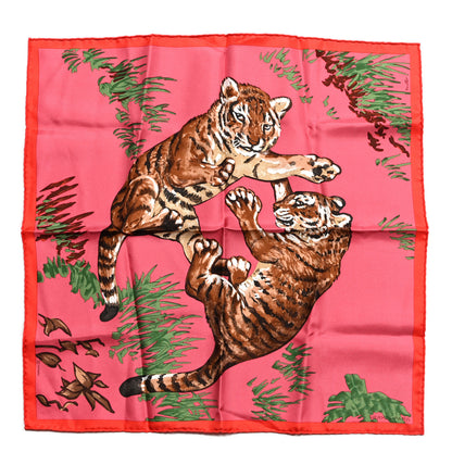 Hermes Silk Les Tigreaux Pocket Square 1 of 5