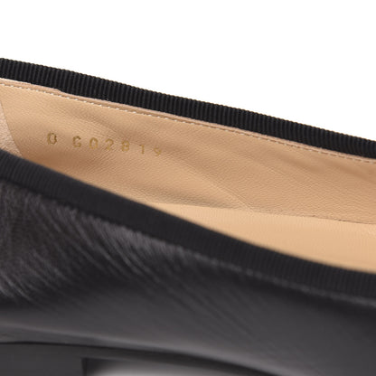 Chanel Lambskin Patent Cap Toe Ballerina Flats 36.5 Black 9 of 11