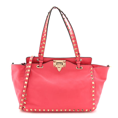 Valentino Garavani Vitello Small Rockstud Tote Deep Rose 1 of 10