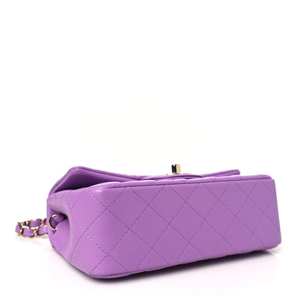 Chanel Lambskin Quilted Mini Rectangular Flap Purple 3 of 10